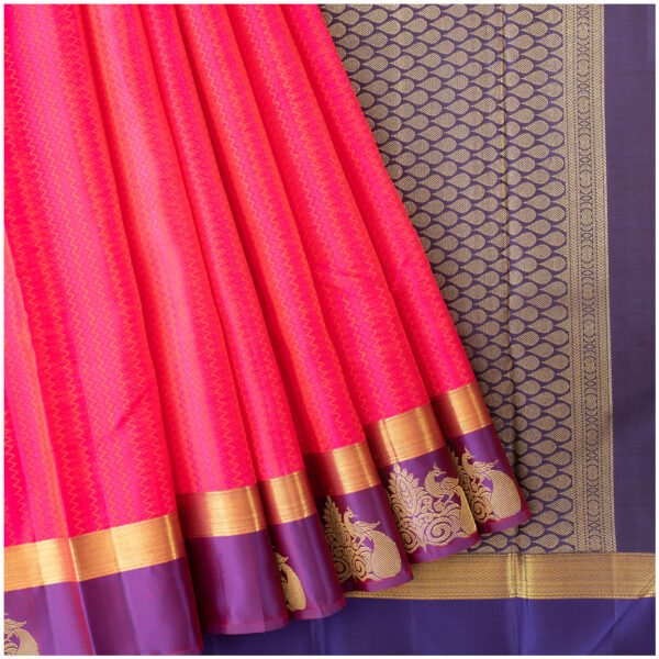 Bright Pink with Gold silk saree